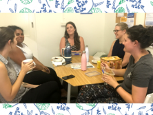 Learning For Life staff practicing being mindful when enjoying a lunch break